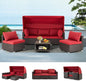 Outdoor Willow Segmented Sofa Set, Courtyard Furniture