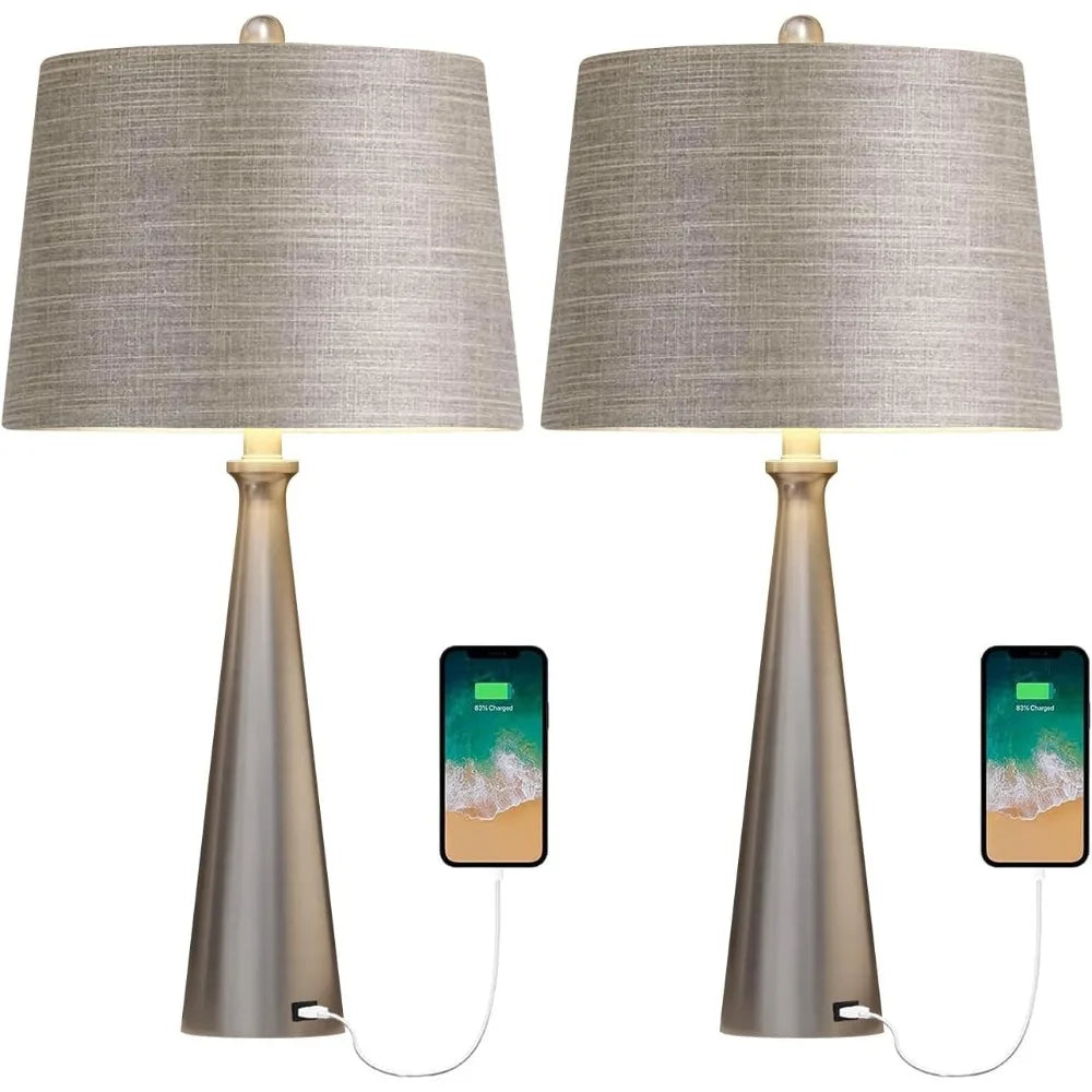 25.75" 3-Way Dimmable Touch Control USB Table Lamp