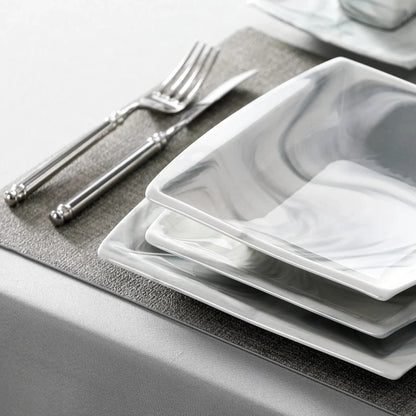 30PCS Marble Grey Porcelain Tableware Dinnerware Set