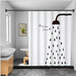 Abstract Shower Head Bath Curtain