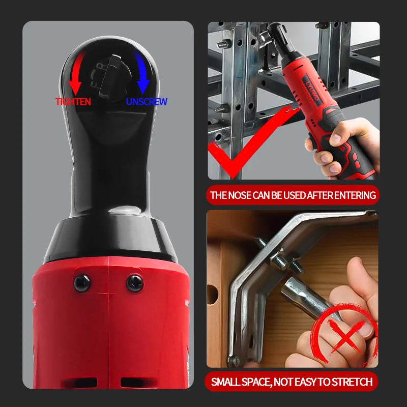 LYUWO 3/8 Rechargeable Electric, Ratchet Set,