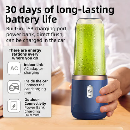 C003-Blue 2-in-1 Outdoor Portable Blender and Juicer
