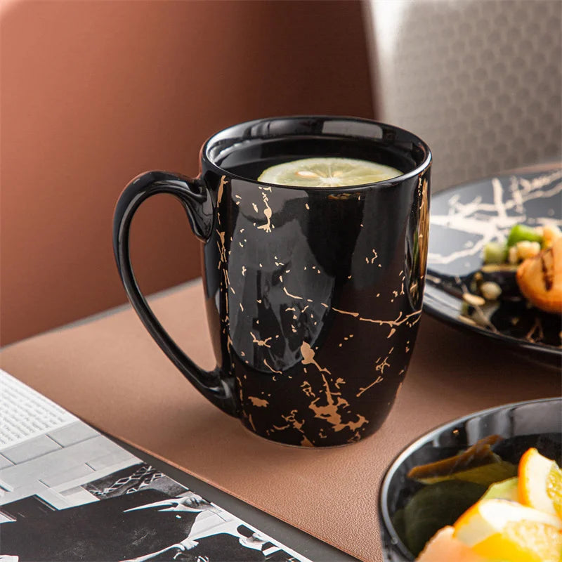 16Pcs Black Procelain Tableware Set