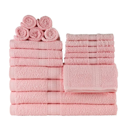 18-Piece 100% Cotton Towel Set, Soft and Super Absorbent