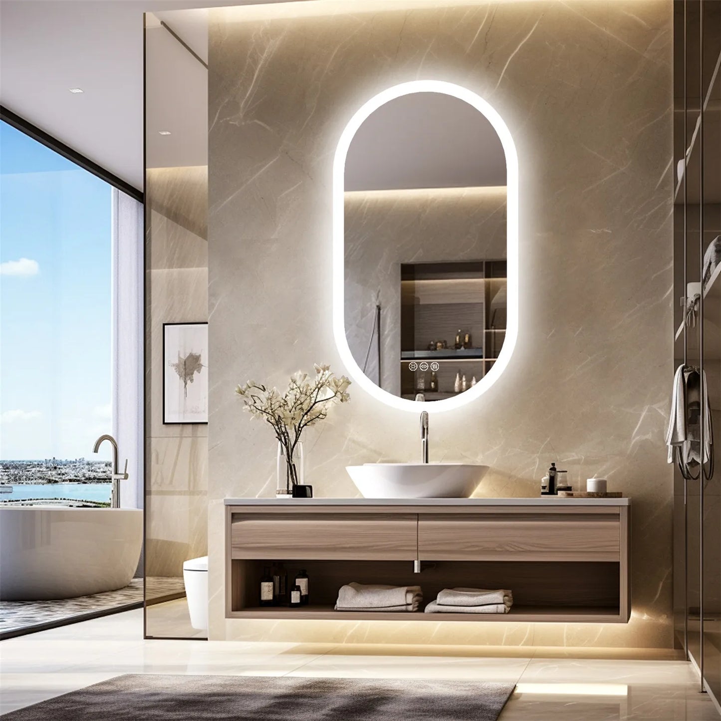 Backlit Smart LED Bathroom Mirror.