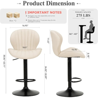 Bar Stools Set of 4, Modern Swivel Bar Chairs