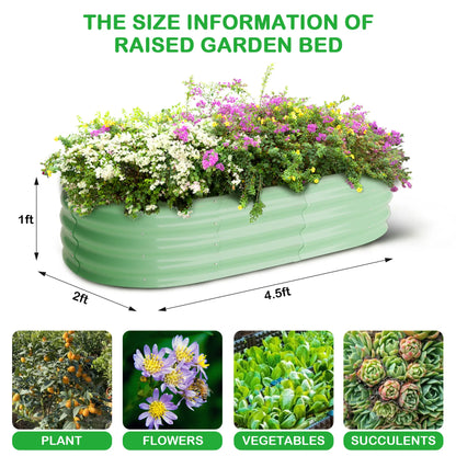 2-Pack Oval Galvanized Steel Raised Garden Bed