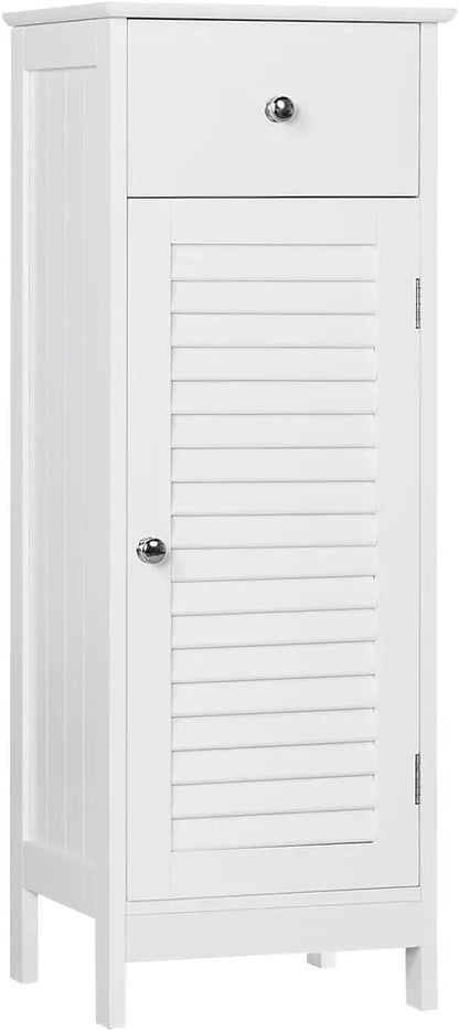 Bathroom floor storage cabinet with drawers
