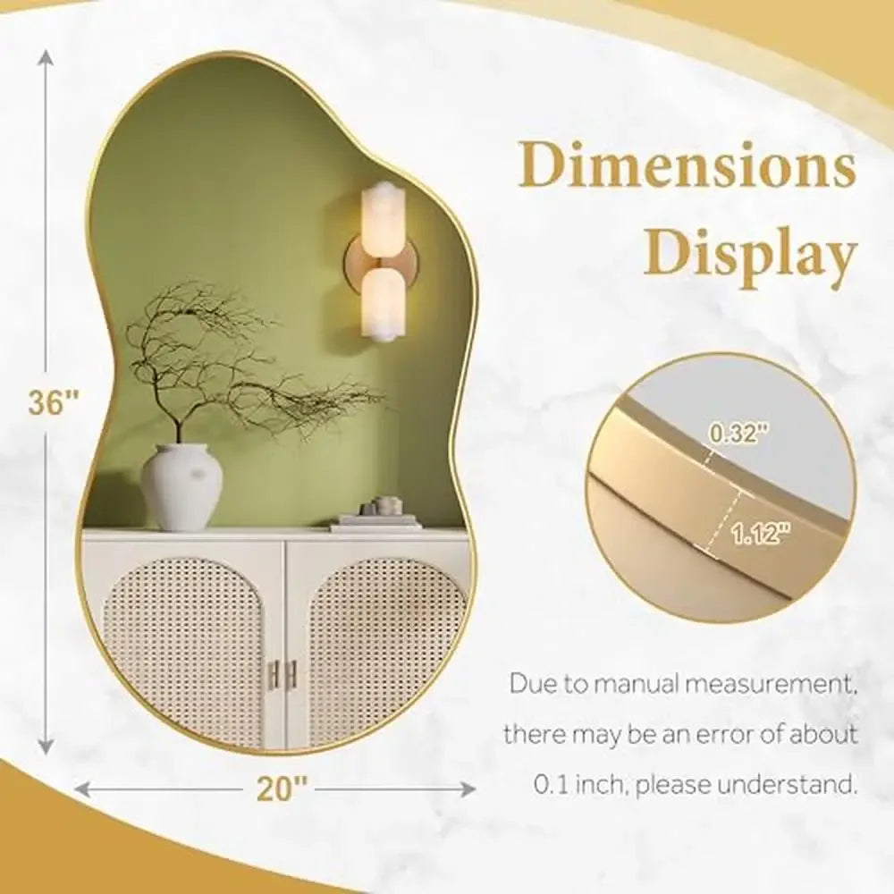 20"x36" Asymmetrical Wall Mirror Gold Frame .