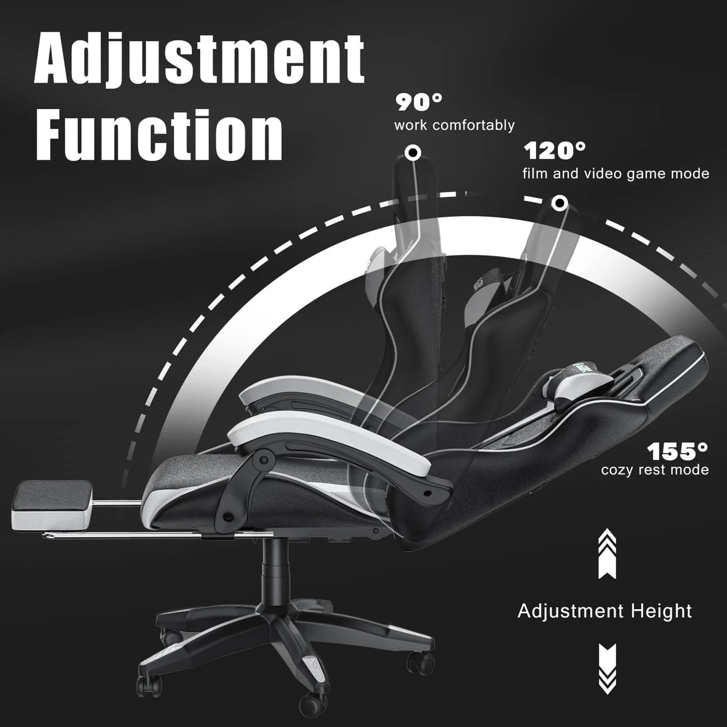 Gaming Chair with Footrest Ergonomic Gamer Chairs