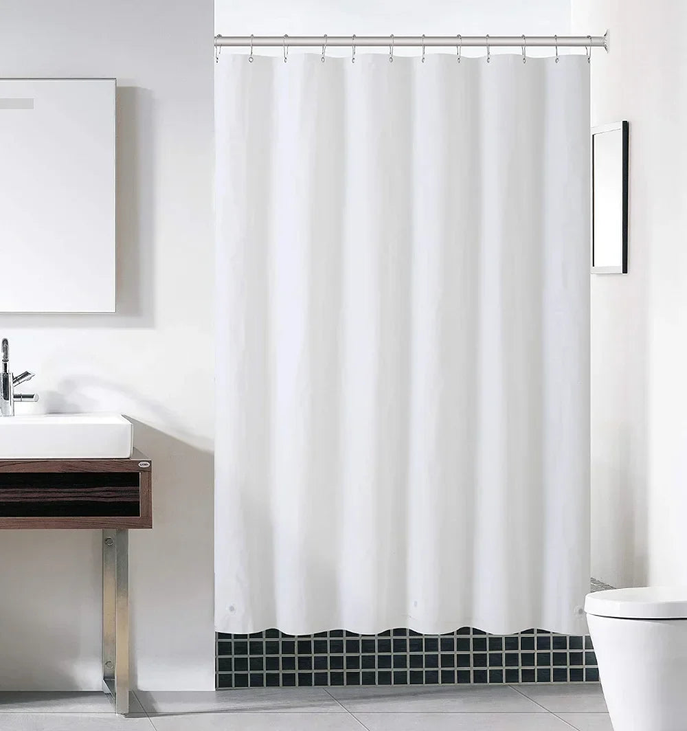 Heavy Duty Solid Fabric Shower Curtain