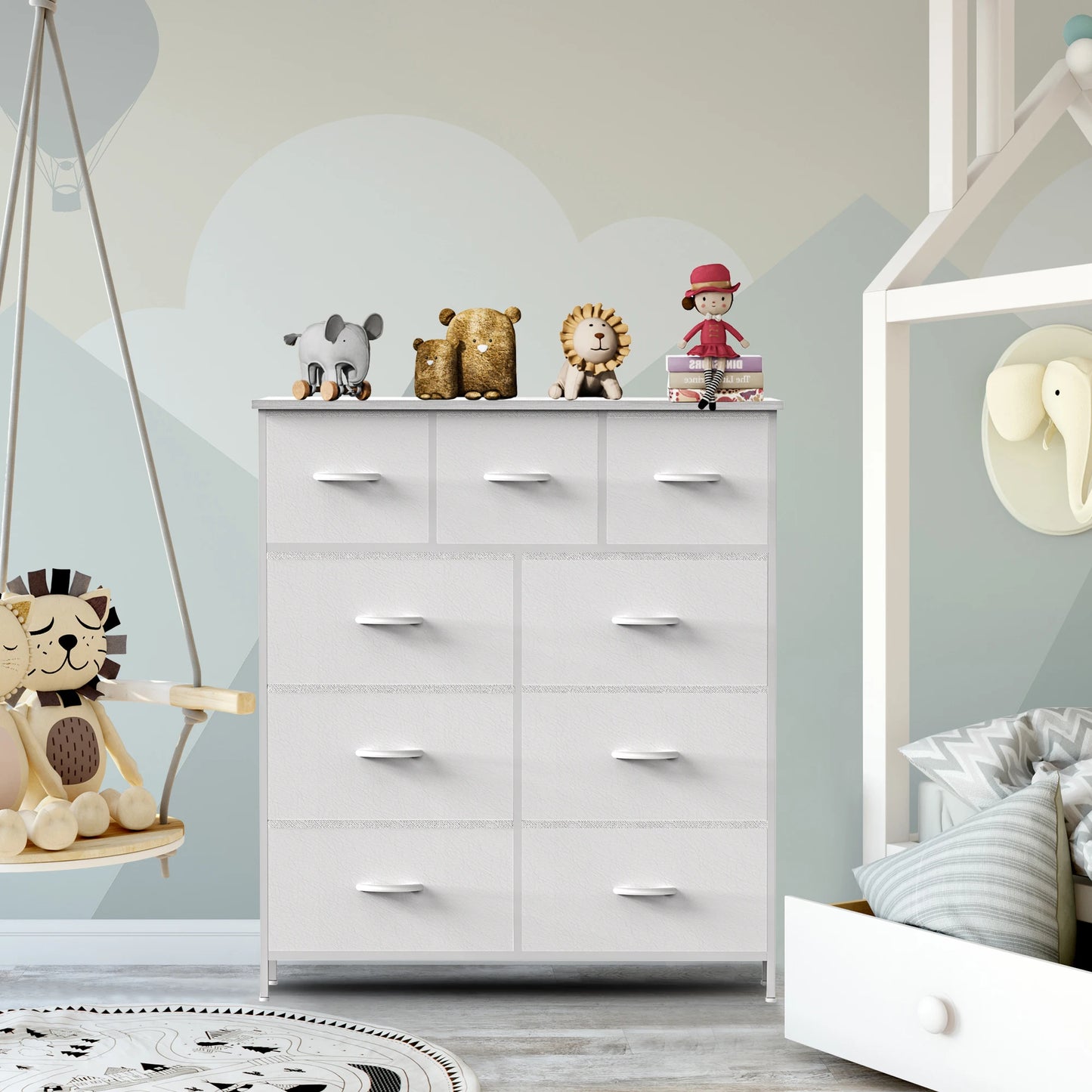 Dresser For Bedroom 9 Fabric Storage Drawer.