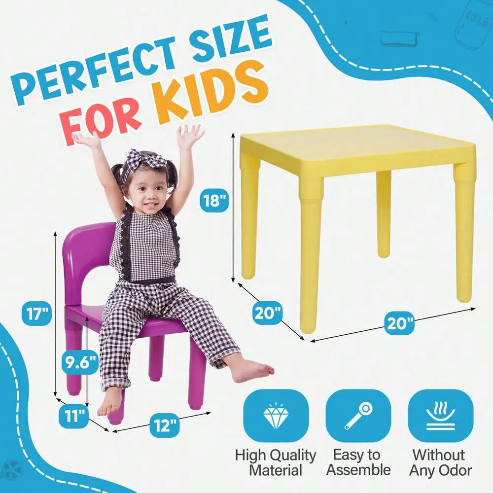 Kids Table and 4 Chairs Toddler Child Play Set