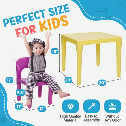 Kids Table and 4 Chairs Toddler Child Play Set