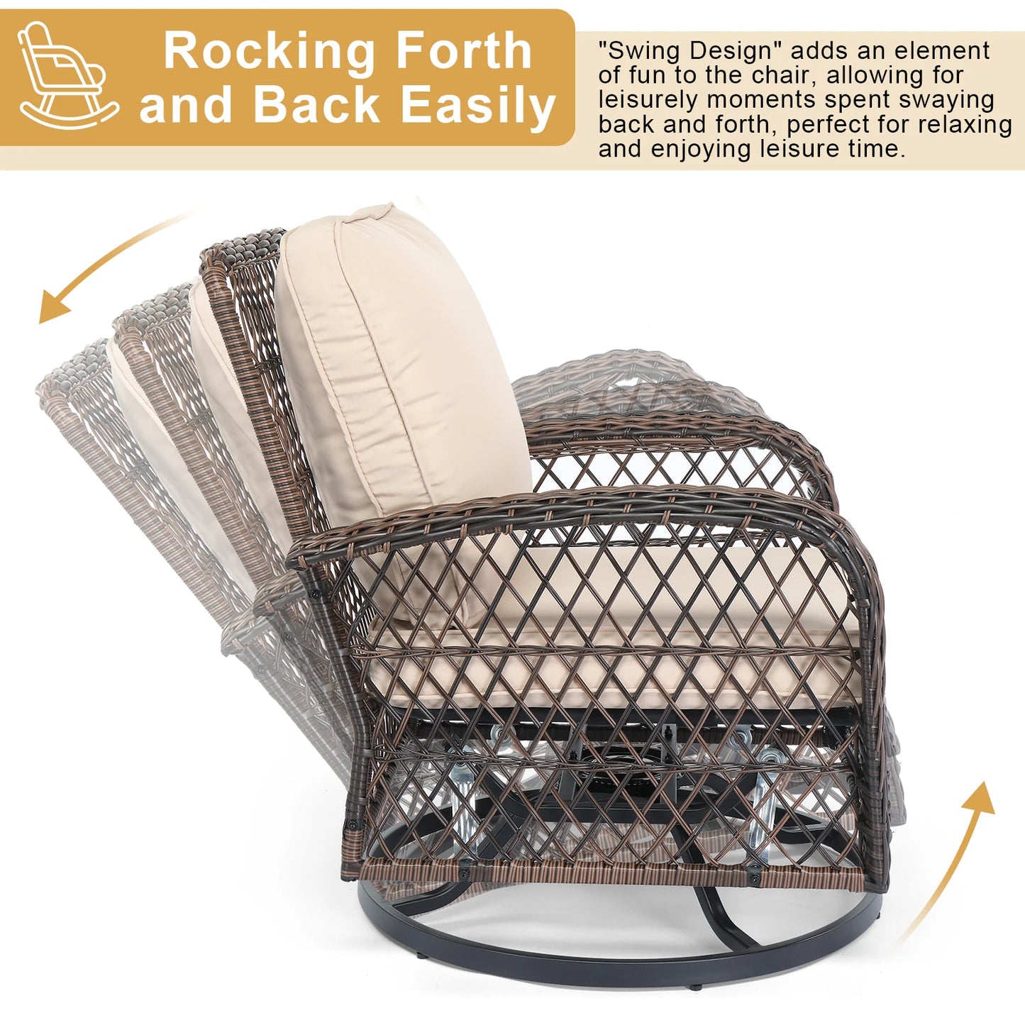 3 Pieces Outdoor Patio Furniture Set.