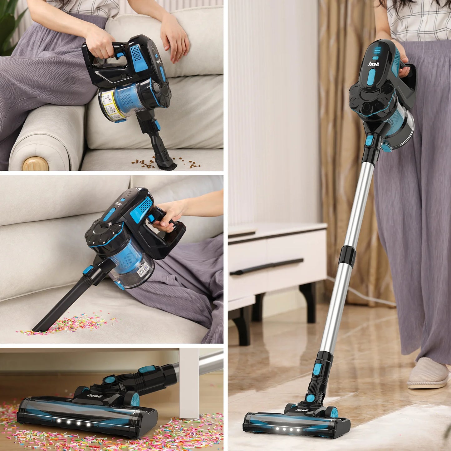 Cordless Vacuum Cleaner, 20KPa Stick Vacuum