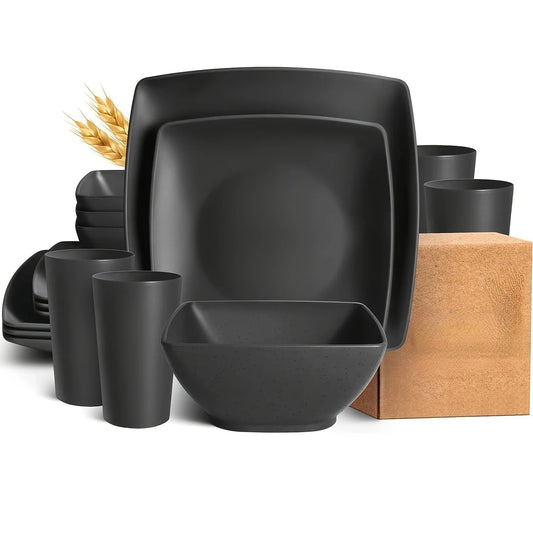 16/32Pcs Plastic Dinnerware Set.
