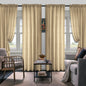 Set Of 4 Curtains, Solid Color Simple Rod Pocket