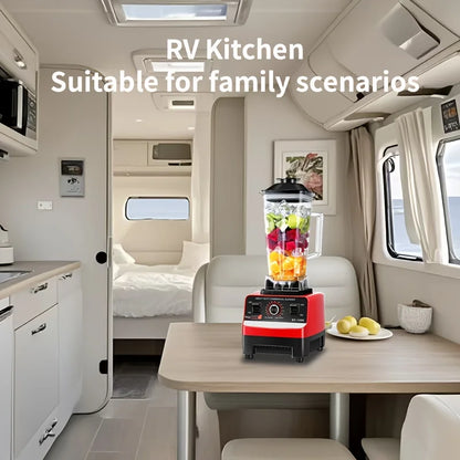 C010-Red RV Kitchen Blender with Wall Breaker, 110V-130V,