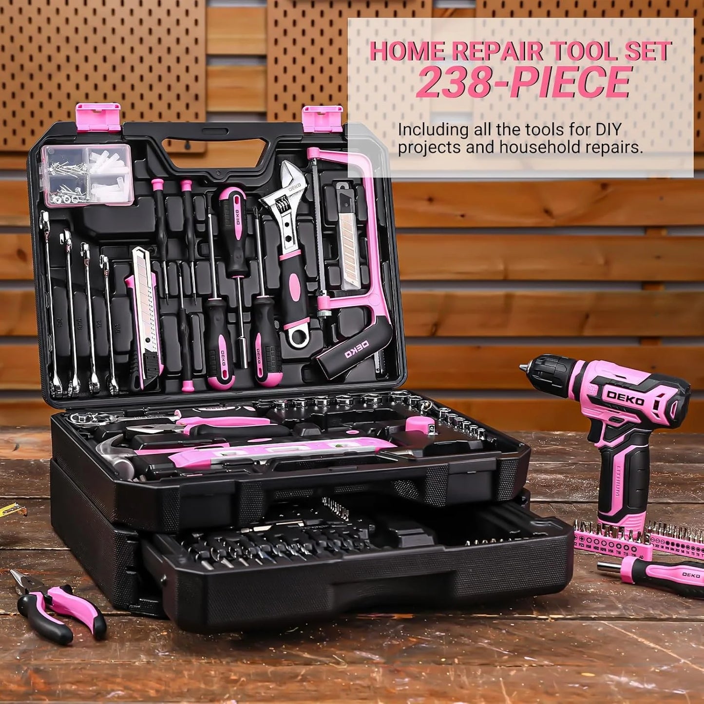 Home Mechanic Toolbox with Cordless Drill.