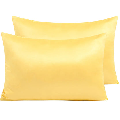 2 Pack Satin Breathable Pillowcases for Hair