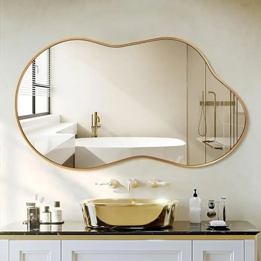 20"x36" Asymmetrical Wall Mirror Gold Frame .