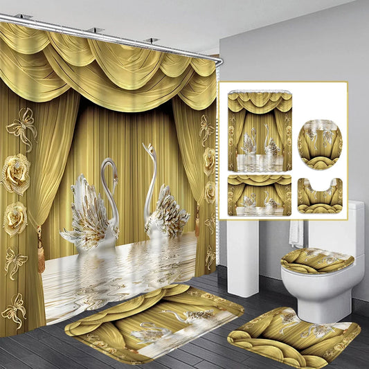 1/4 Piece Shower Curtain Set