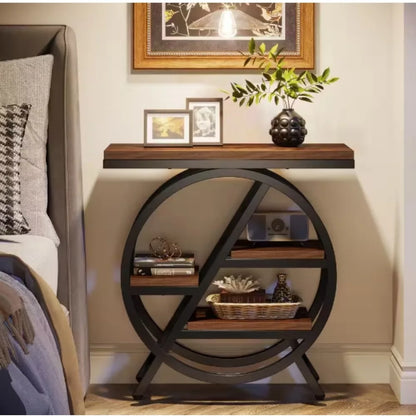 Rectangle MDF End Table with Storage, 3-Tier