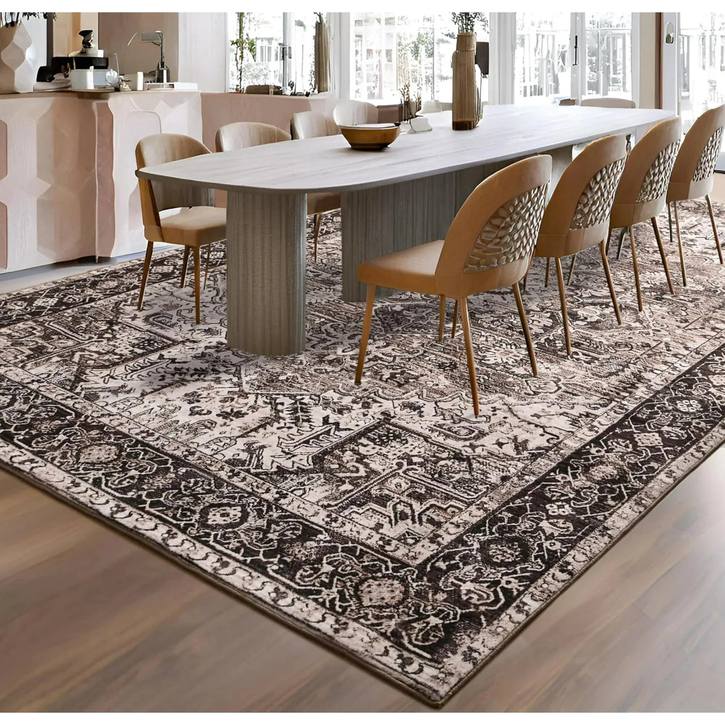 Faux Cashmere Vintage Printed Rug Area Rugs